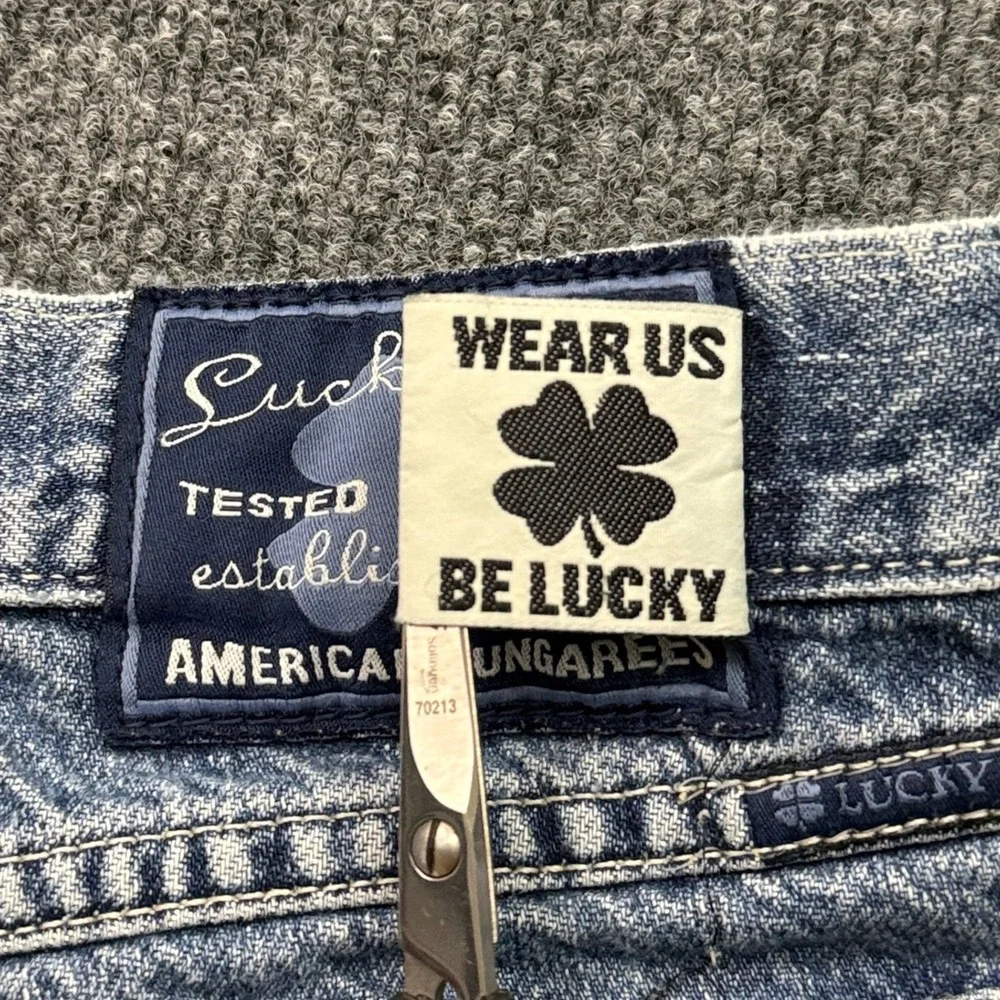 Vtg Y2K Lucky Jeans 207 Peanut Womens 10/30 Light Wash Made in USA Straight Leg